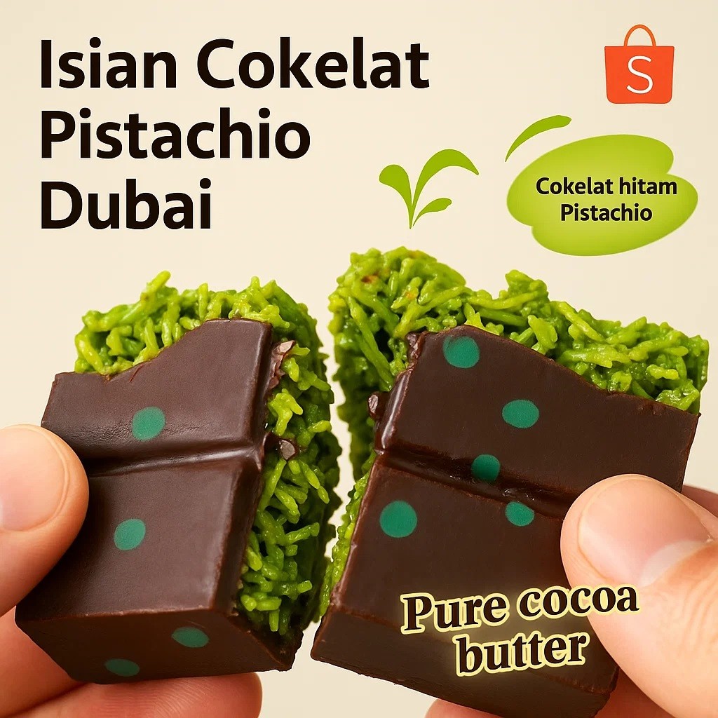 

⚡ Diskon Terbatas!Asli✅Internet-famous Dubai chocolate/ Pistachio Kunafa Chocolate /Cho-Cweeet Chocolate Bar Crispy Pistachio| Coklat Dubai / Premium Belgium Chocolate/Coklat Dubai Pistachio Kunafa/Coklat Kunafa Pistachio/Coklat Dubai Pistachio Coklat isi