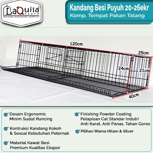 Kandang Baterai Puyuh Galvanis - 20Ekor Talang, Putih