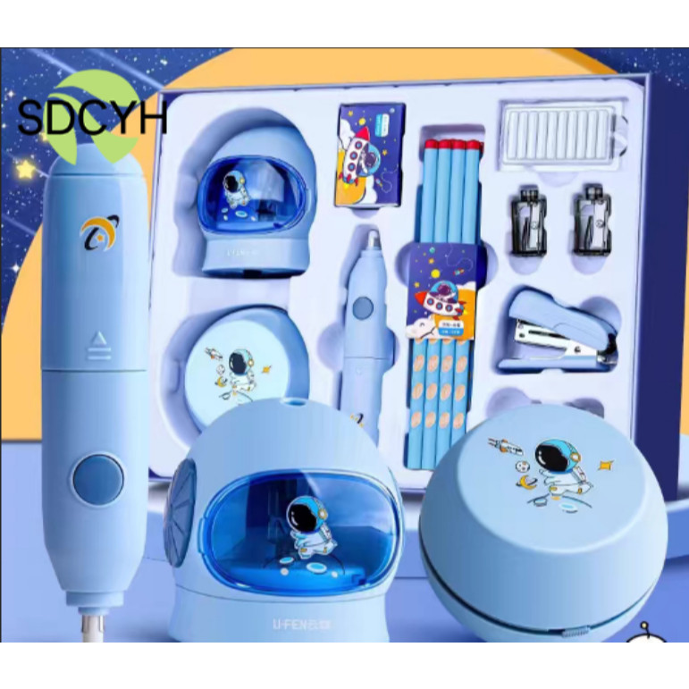 

Diskon SDCYH Electric Stationery Set / Set Alat Tulis Elektrik Rautan Penghapus Vacuum Pensil 11 In 1