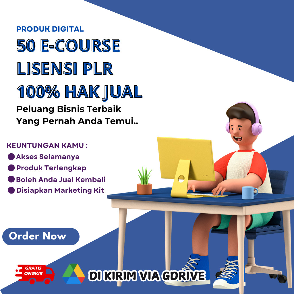 50 ECOURSE PRODUK DIGITAL - PLR - Hak Jual 100%- Peluang Bisnis