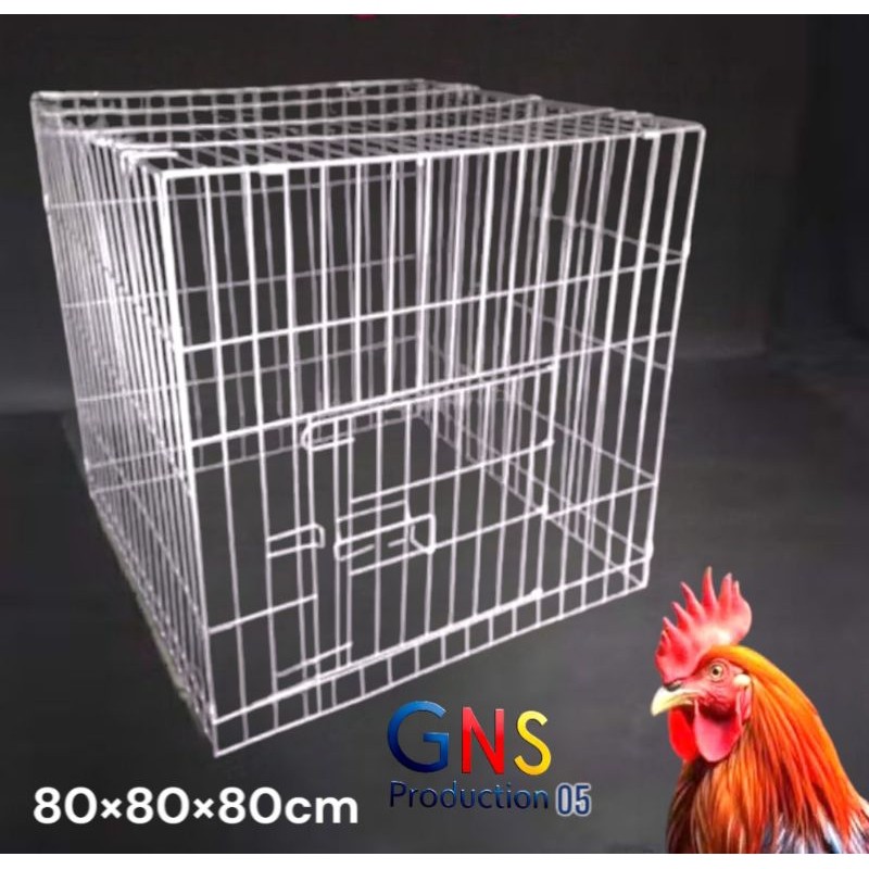 ORANSHOP Sangkar Kandang Besi Kotak Kurungan Ayam Jago Laga Aduan Petarung Kurungan Ayam Galvanis Ko