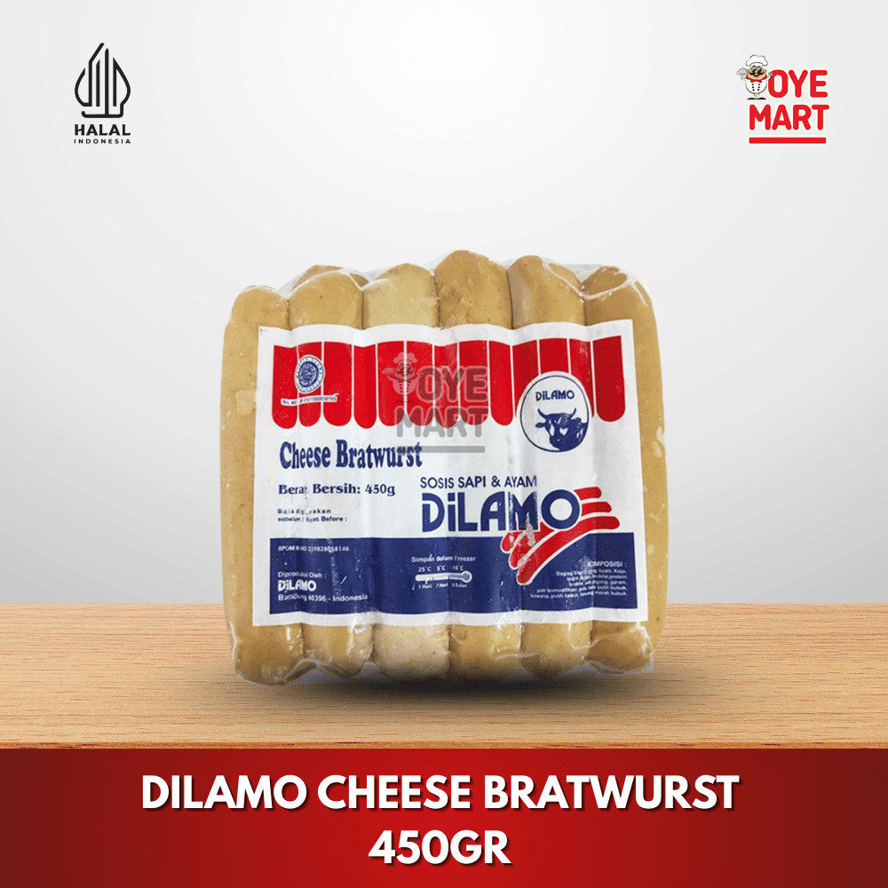 

DILAMO CHEESE BRATWURST 450GR SOSIS SAPI DAN AYAM RASA KEJU