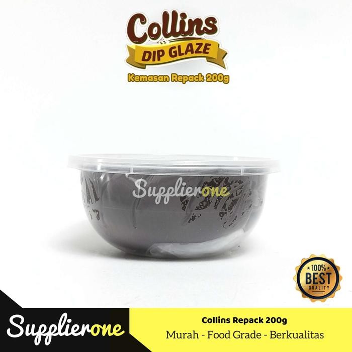 

76_cm Collins Dip Glaze Repack 200g/ Toping Donat Collins / Selai Donat / Collins Selai Donat - Dark Cokelat