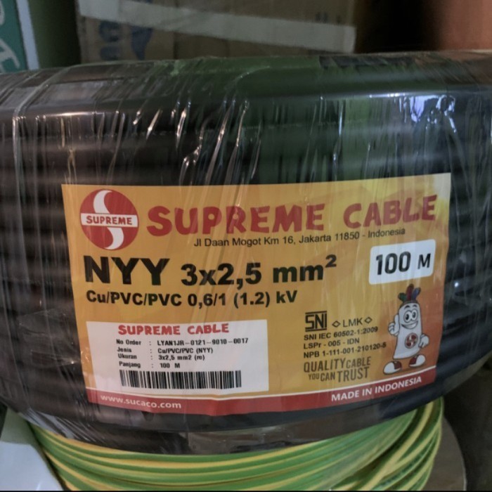 Kabel nyy 3x2,5 supreme kabelindo kabelmetal