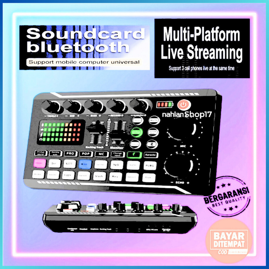 COD TaffSTUDIO Pro Audio Bluetooth Mixer Sound Card Live Broadcast Karaoke  F998 / mixer audio mini 