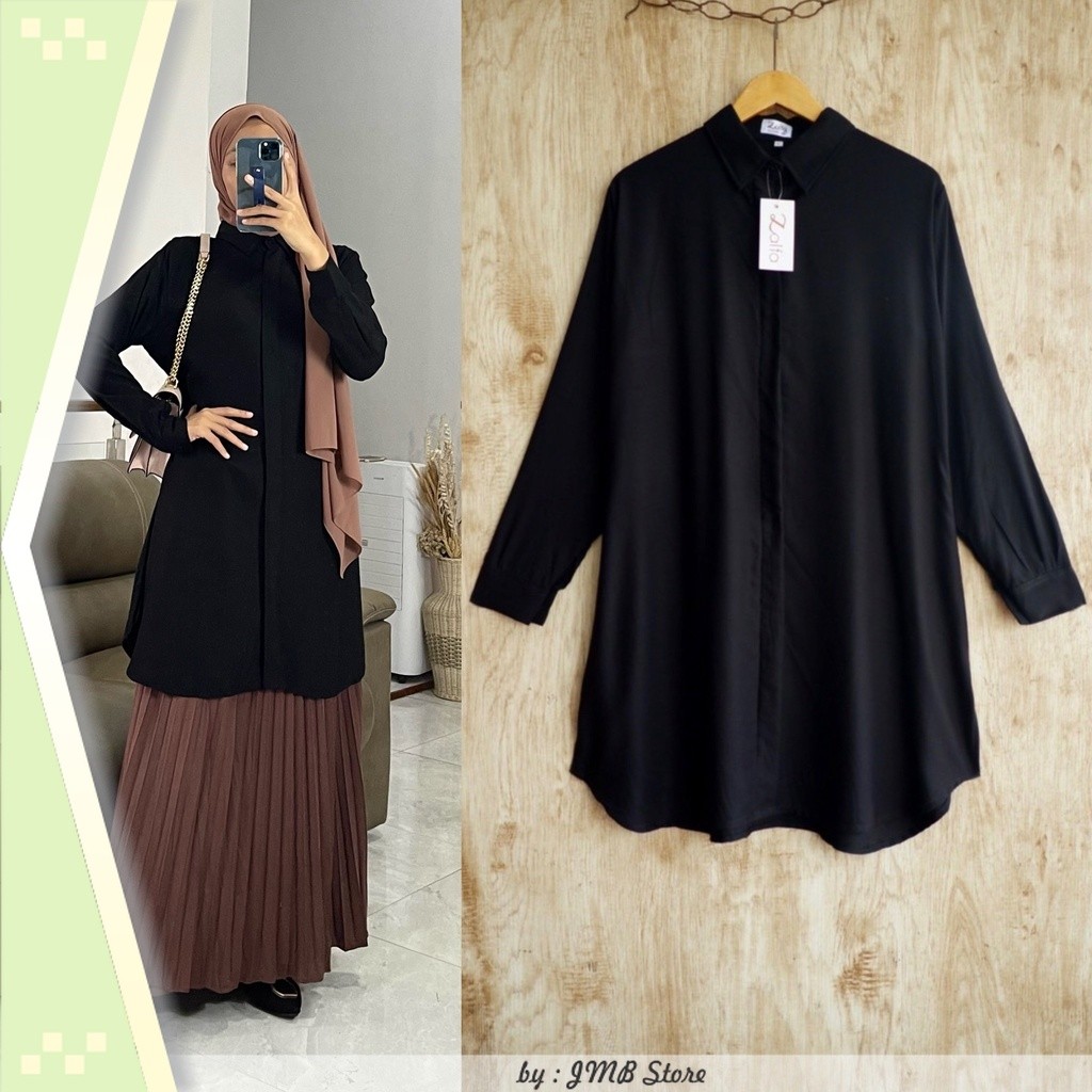 Baju Wanita Termurah / ALINA tunik by ZALFA OUTFIT / kemeja panjang / tunik polos / tunik rayon