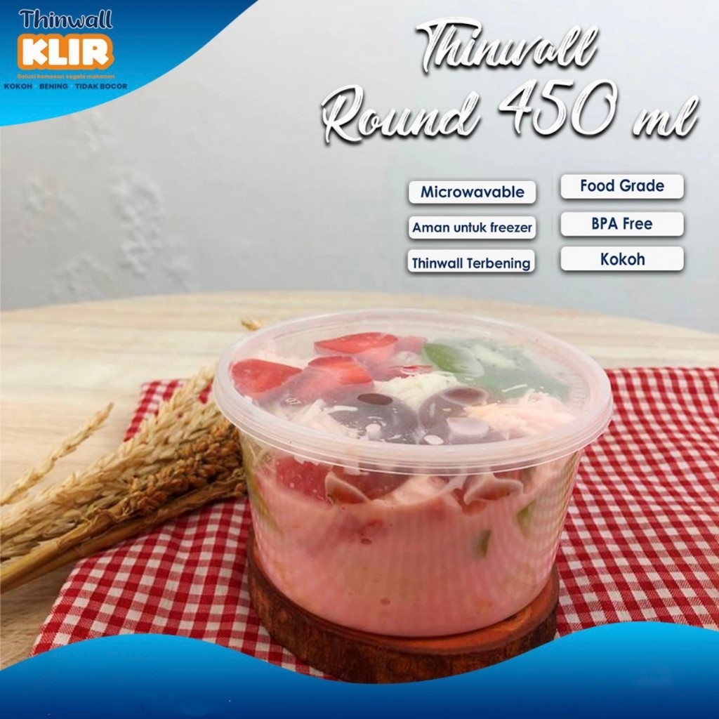 [Isi25] Thinwall Roundbowl 450 ml 450ml KLIR / Thinwall Round 450 ml 450ml KLIR / Mangkok Plastik Ro