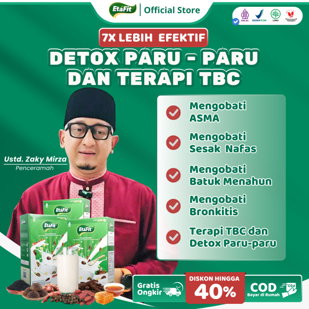 

ETAFIT - Detox Paru Paru dan Terapi TBC - Susu Kambing Etawa Asli 100% Original - Paket 3 Box