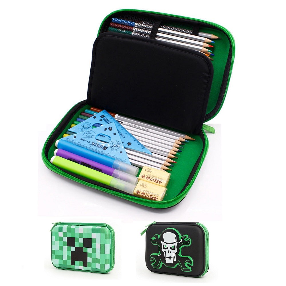 

PU Pencil Case Mosaic EVA Stationery Storage Bag With Compartments Stationery Box Pen Bag For School Boy Girl Kid Students