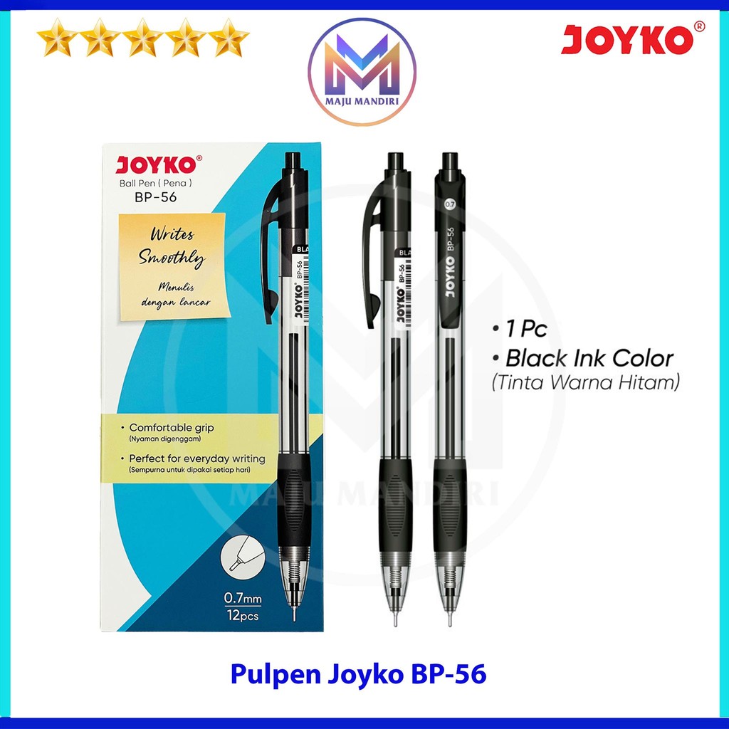 

Ball Pen Joyko BP 56 / Pen BP- 56 Tinta Hitam 0.7mm / Pena