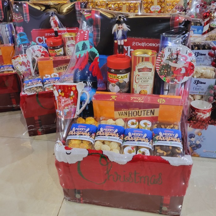 

✨TERLARIS✨ -Paket dekorasi hampers natal christmas parcel hadiah kue kering 110 - Ganti wine...