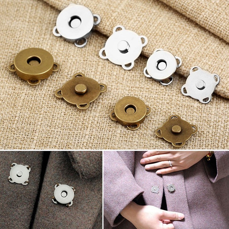 Kancing magnet jahitan dompet, kancing tertutup magnet, kancing magnet jahit, kualitas bagus, kokoh,