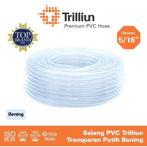 SELANG TRANSPARAN 5/16'' 100METER SELANG BENING AQUARIUM DLL TRILLIUN  TR 5/16 1 ROLL 100METER
