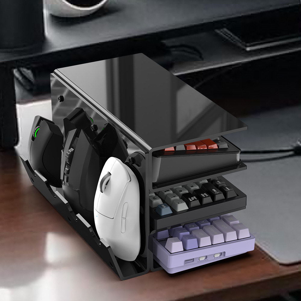 

Acrylic Keyboard Plate Display Stand 3 Tiers Mechanical Keyboard Storage Ergonomic Transparent Holder for Mouse Storage Rack