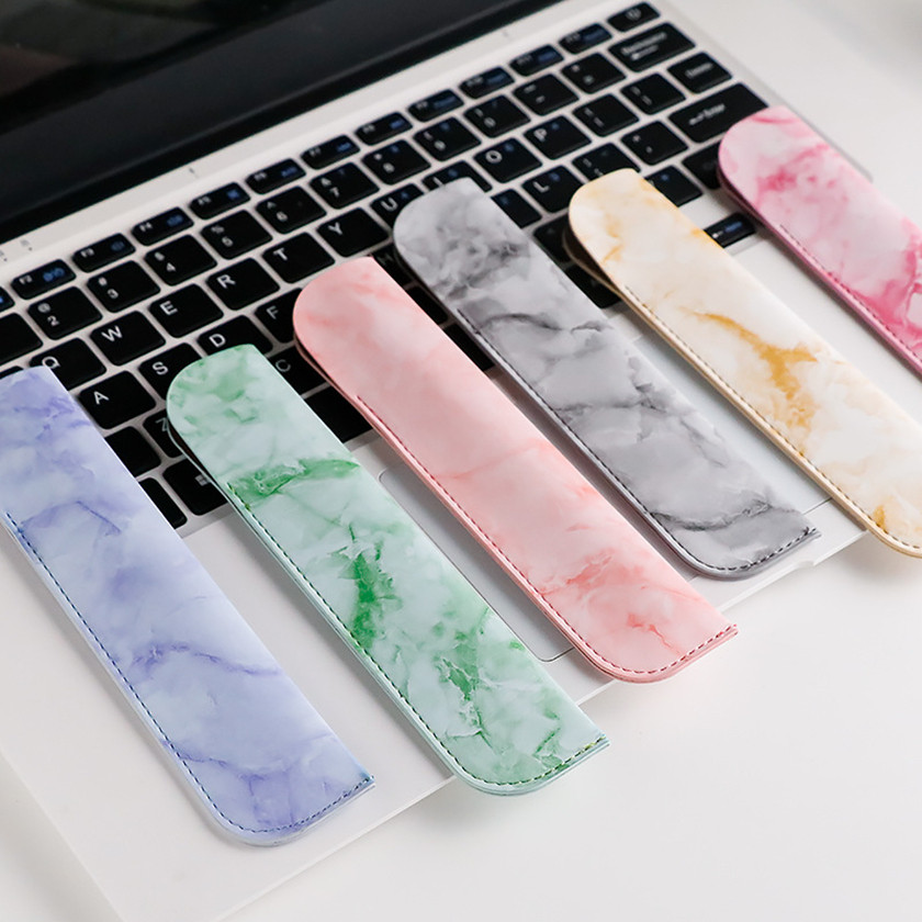 

Pencil Cases Marble Leather For Office Estuche Escolare Pen Pouch Stationery Pencilcase Trousse Scolaire Mini School Bag Piornik