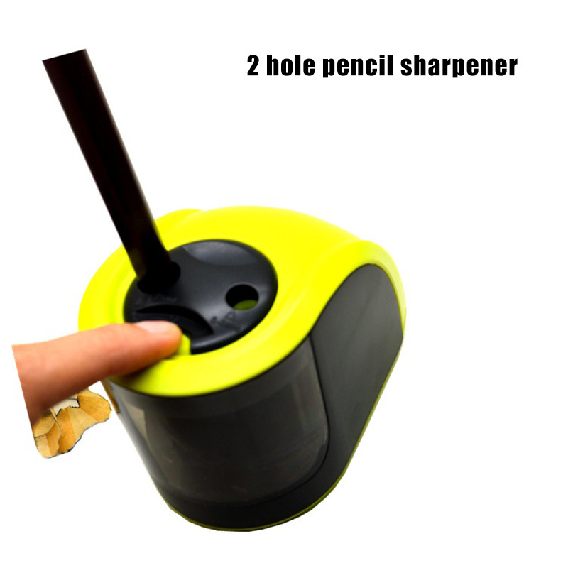 

Pencil Sharpeners Battery Operated or USB Powered Pencil Sharpener with Container Double Holes for 6-12mm EM88
