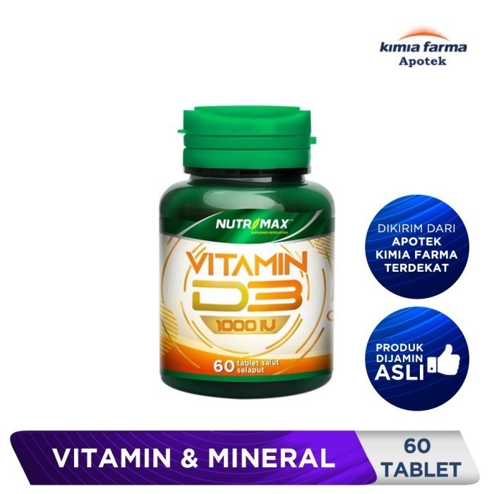 KFSALE NUTRIMAX VITAMIN D3 1000 IU 60 TABLET / VITAMIN D3 / KIMIA FARMA