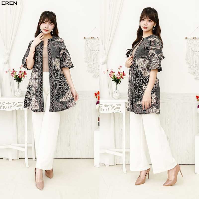 Eren Outer Blazer Batik Wanita Outer Batik Rompi Wanita
