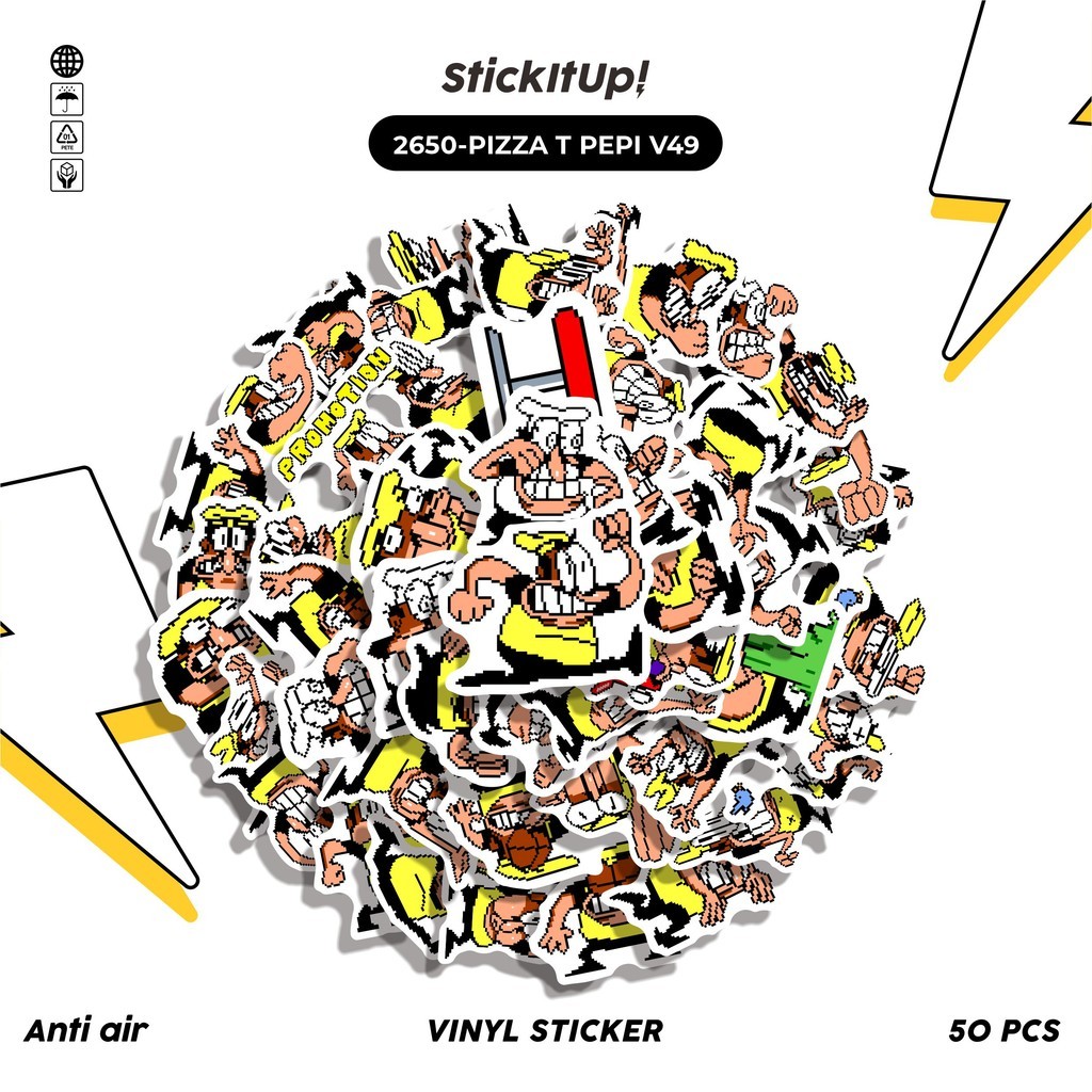 

COD✨ 50 Pcs Stiker PIZZA T PEPI V49 Lucu Anti Air Untuk Dekorasi Notebook Sepeda Skateboard Handphone DIY