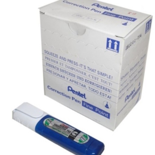 

Correction Pen / Tip-Ex Cair Pentel Gepeng ZL31-W Fine Point - 1 lusin isi 12 pcs