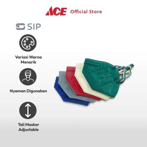 S Sip Set 5 Pcs Masker Anti Virus Dark Series Kn95