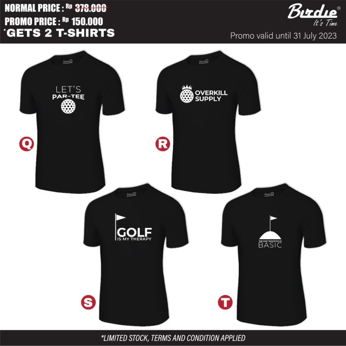Sale Kaos Distro Golf  Quality Cotton Combed  Birdie 2 - Putih, S