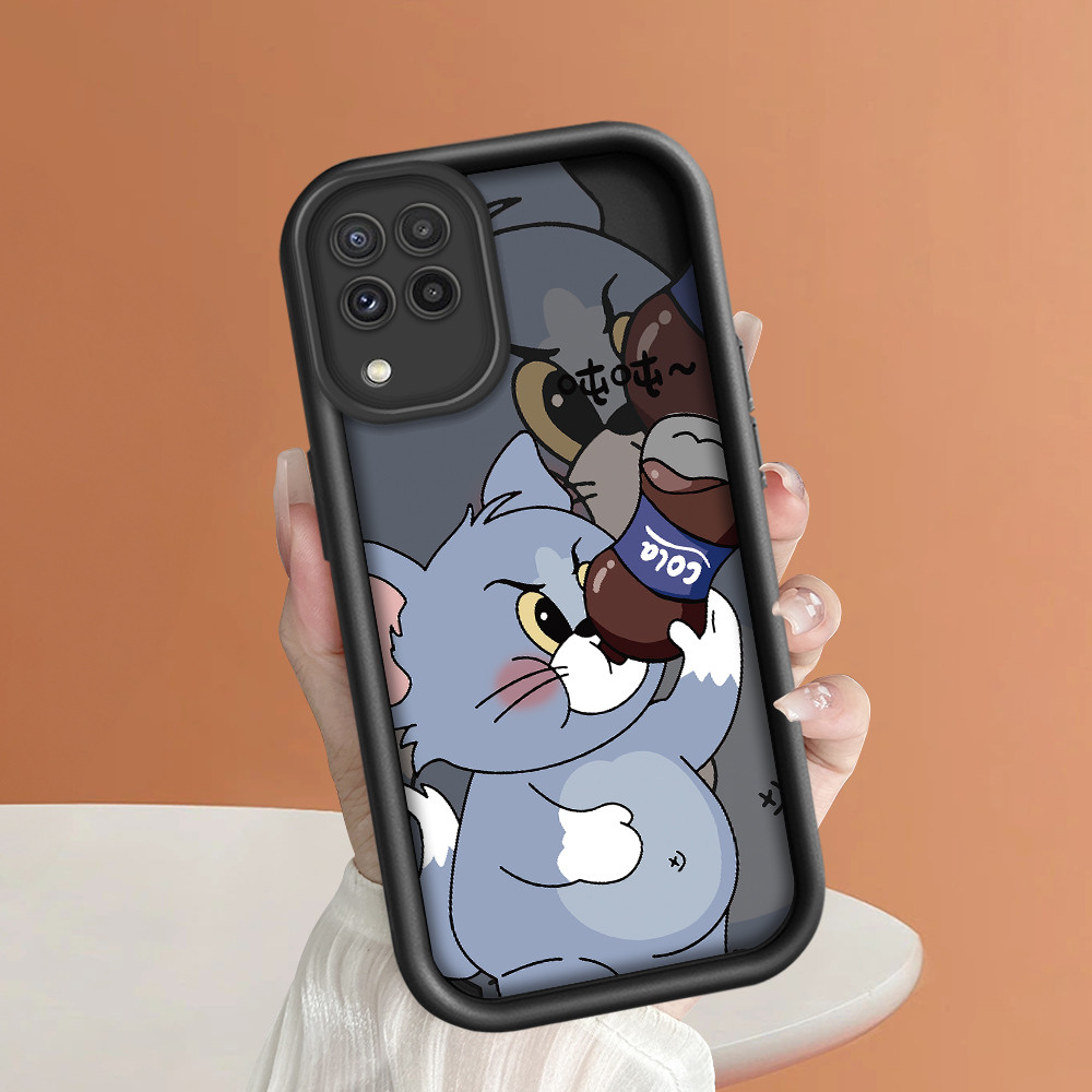 Casing Hp Untuk Compitable With Samsung A22 M22 Cute Cat Pattern Soft Silicone Phone Case Softcase K