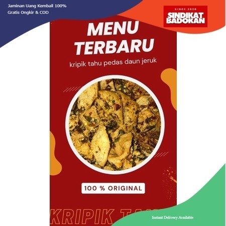 

free ongkir bayar di tempat cod 500Gram kripik tahu pedas daun jeruk gratis ongkir sindikat badokan jamin nagihh