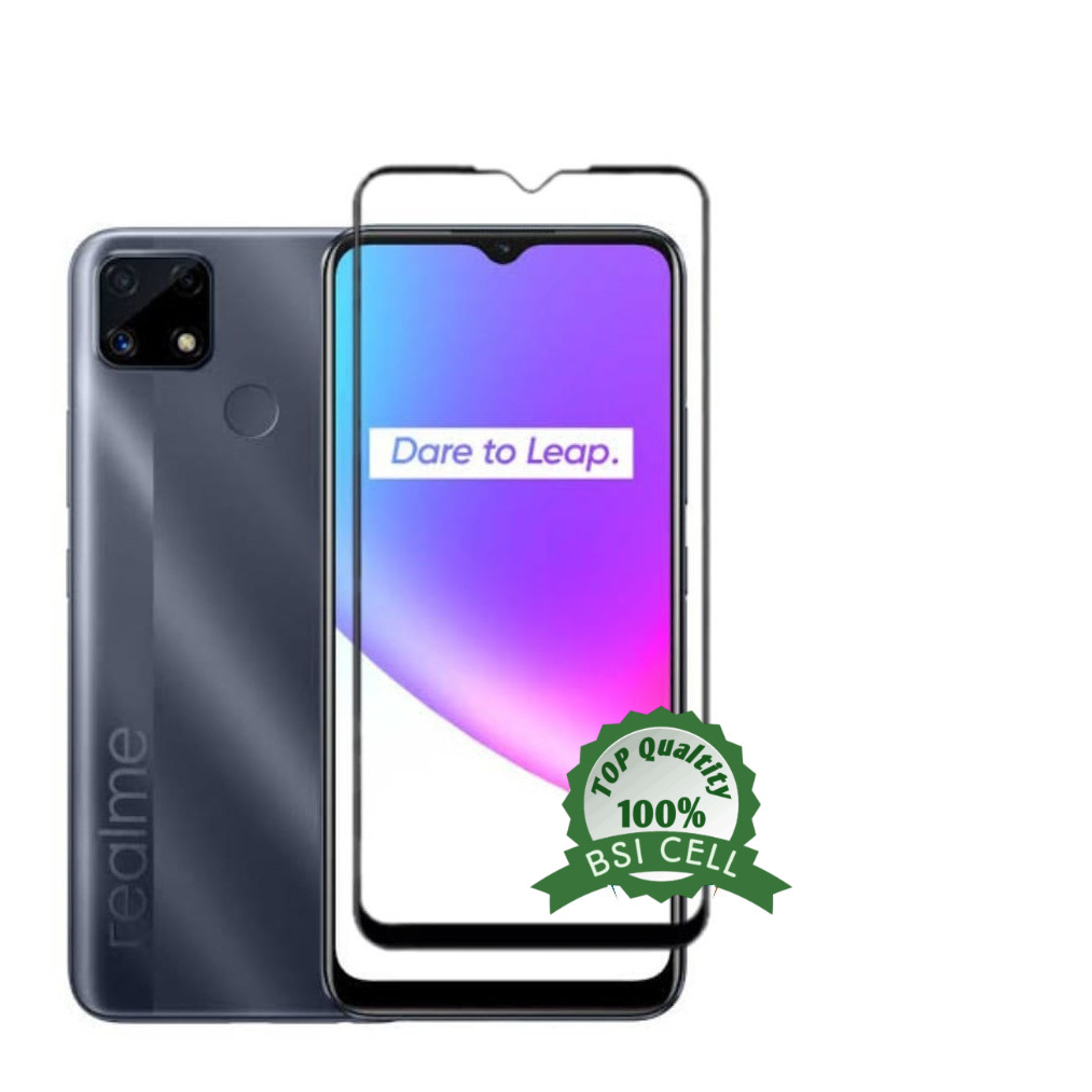 TEMPERED GLASS FULL LAYAR REALME C25s RMX3195 PELINDUNG LAYAR DEPAN/ANTI GORES LAYAR FULL