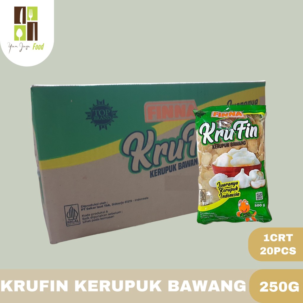 

Finna Krufin Kerupuk Rasa Bawang / Krupuk / Garlic Crakers Kemasan 250g / 500g 1 CARTON