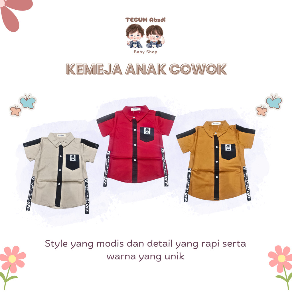[TA] Kemeja Anak Laki-Laki Motif Koboi -Ukuran S-XL / Kemeja Anak Cowok