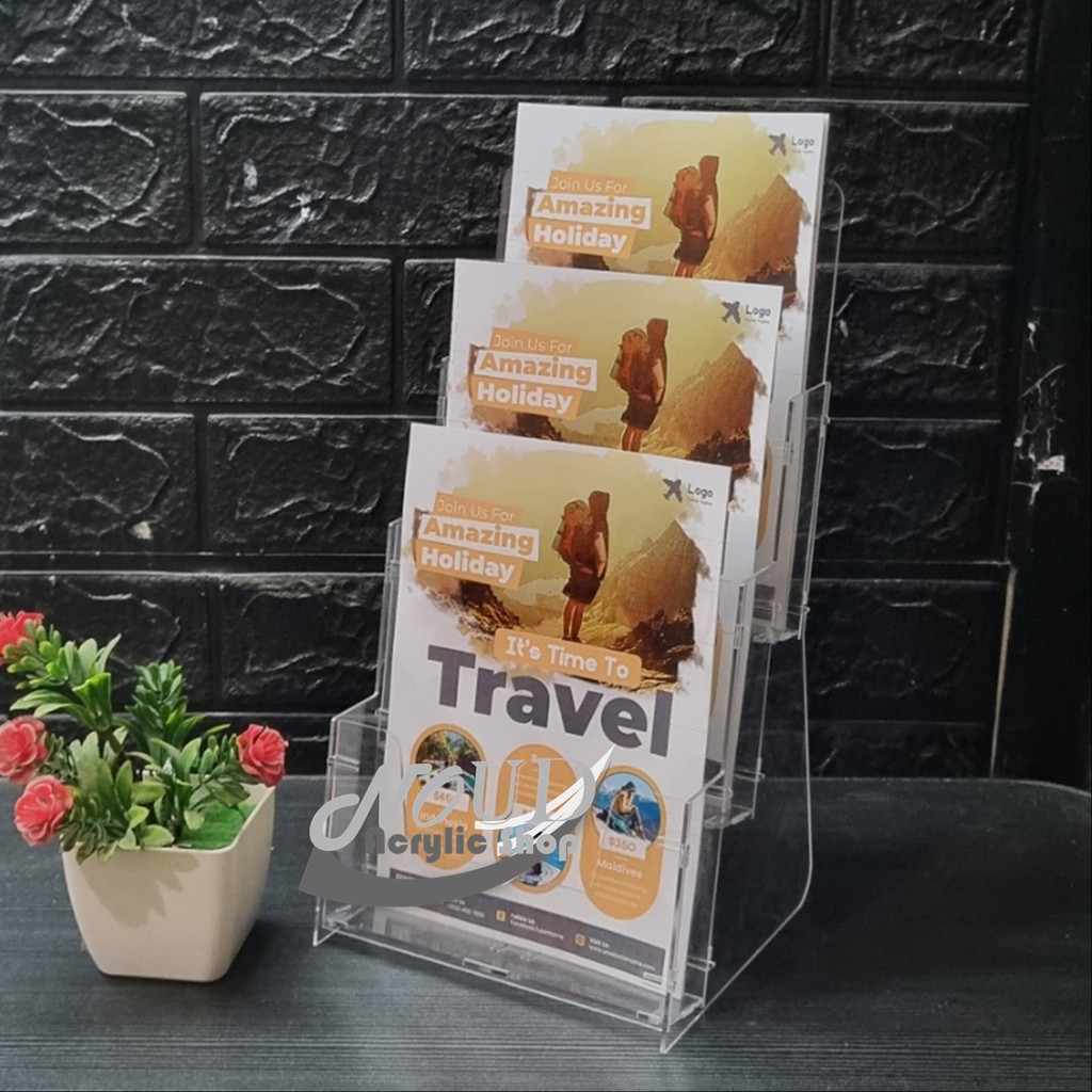 

Tempat brosur Akrilik 3 Susun / Acrylic standing leaflet
