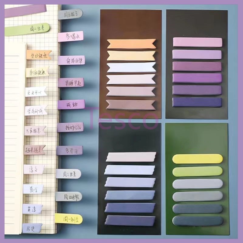 

Tesco 120 lembar catatan tempel indeks Morandi/catatan notepad indeks/stiker indeks siswa catatan kantor