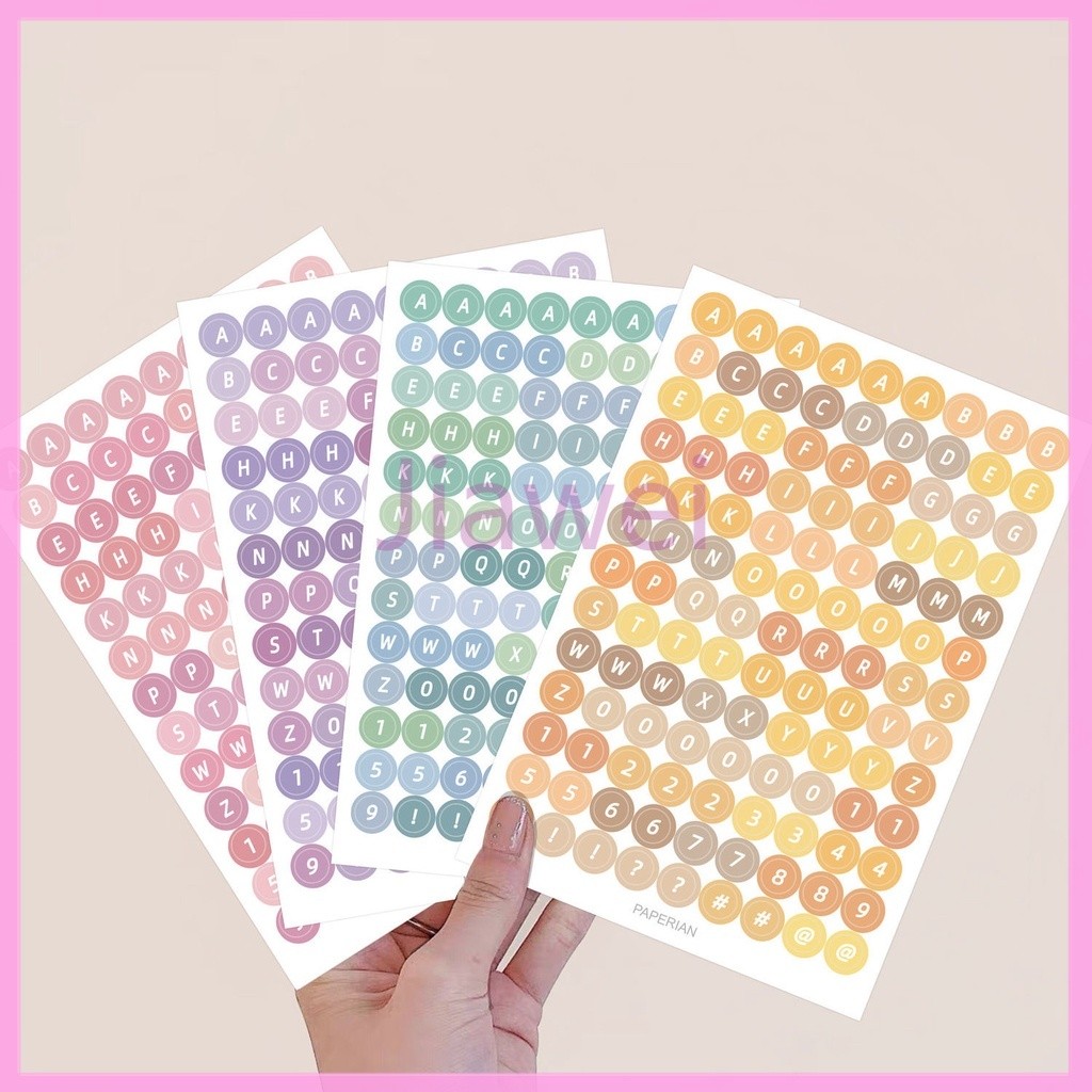 

Jiawei Stiker surat warna Korea / stiker surat digital kreatif untuk buku pegangan