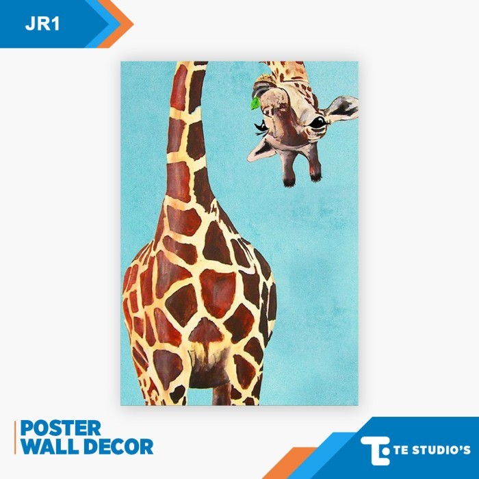 Poster Hewan Jerapah Hiasan Dinding Desain Gambar Satwa Dekorasi Kamar