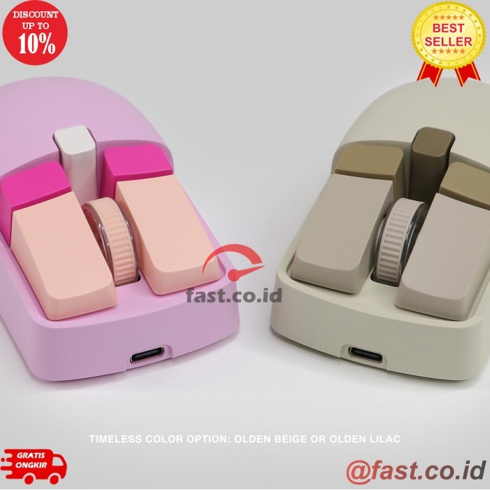 FAST CO ID Rexus Mouse Office Wireless Bluetooth QB400 - Beige
