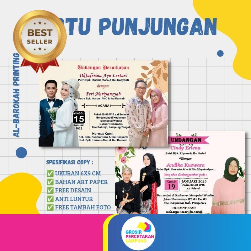 Promo Kartu Punjungan / undangan keplek / undangan kopi