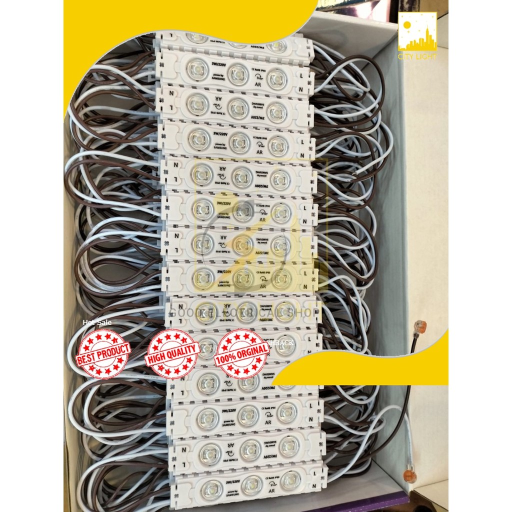 LED Modul Samsung 3W 3 Watt Outdoor Waterproof 220V  Strip Tidak Perlu Travo Adaptor Putih