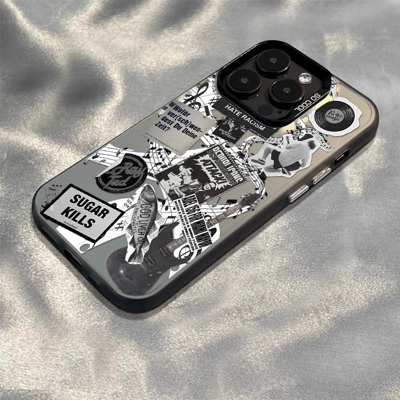 Gitar elektrik Kehidupan musik lucu case iPhone seri Kompatibel untuk iPhone 11 12 13 14 15 pro prom