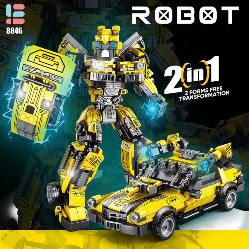 Mainan Anak Edukatif/Brick/Bongkar Pasang Transformer Robot Optimus Prime Robot Bumblebee -