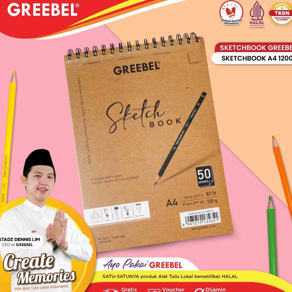 

GREEBEL Buku Gambar Sketch Book A4 50 Lembar