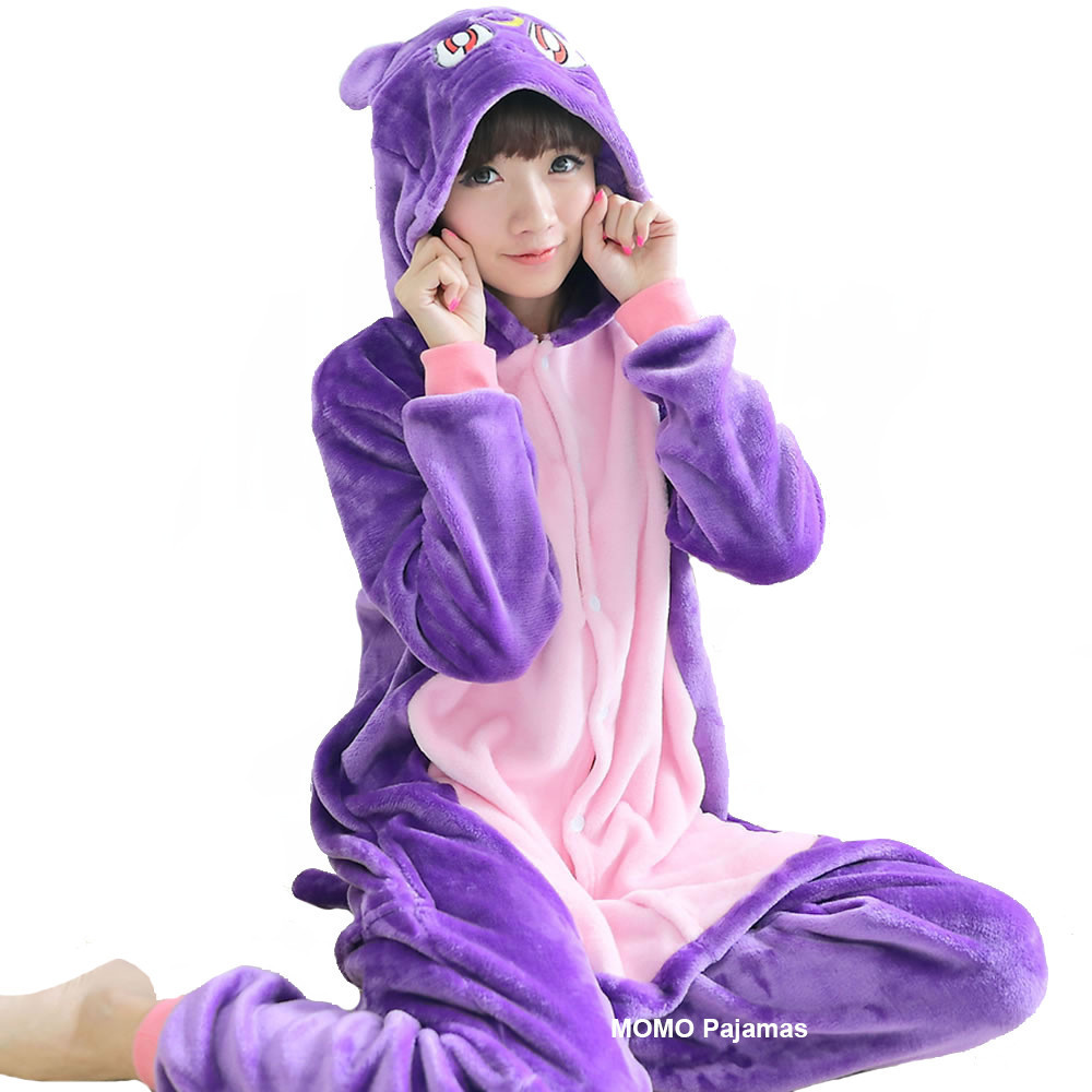 Kigurumi Onesie piyama kucing dewasa anak satu potong piyama selimut hewan kartun pakaian tidur kost