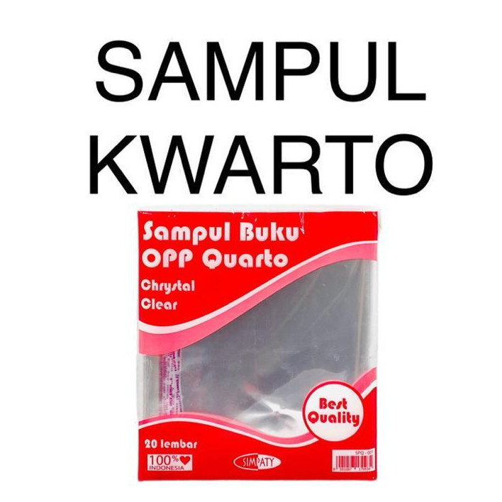 

( StaLand ) / ( DAPAT 1 PAK 20 LEMBAR ) Sampul Cover Buku Kwarto Kuarto Quarto OPP Transparan Dengan Lem