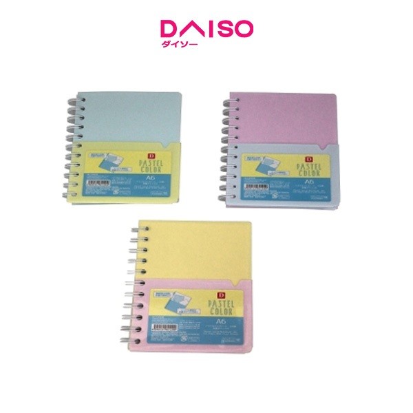 

Daiso Pastel Spiral Notebook -A6 - 120 Pages - With Front Pocket-