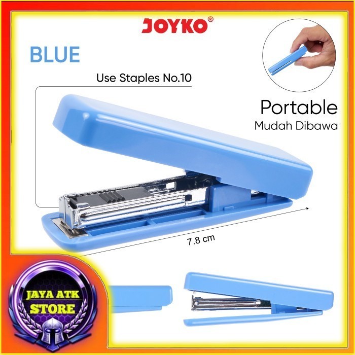 

joyko Stapler Stepler Jepretan ST-16 Mini Unik Portable 3 Varian Warna Hitam/Biru/Hijau
