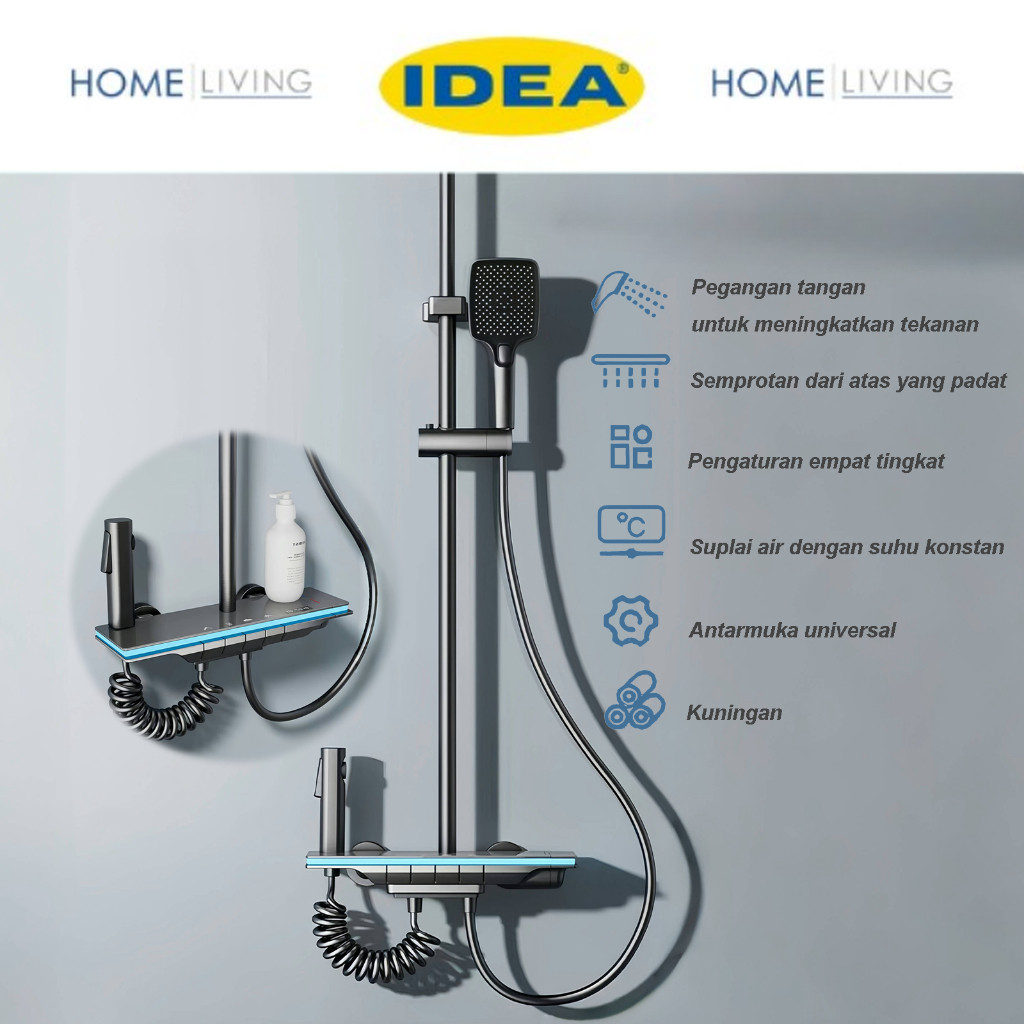 IDEA - shower kamar mandi satu set + keran shower + set shower bathtub stainless steel - set batang 