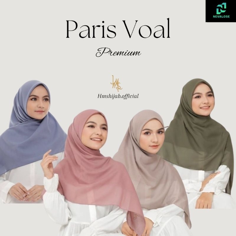 Jilbab Paris Premium / Jilbab Voal Paris / Segiempat Paris Premium / Hijab Voal Polos / Jilbab Paris