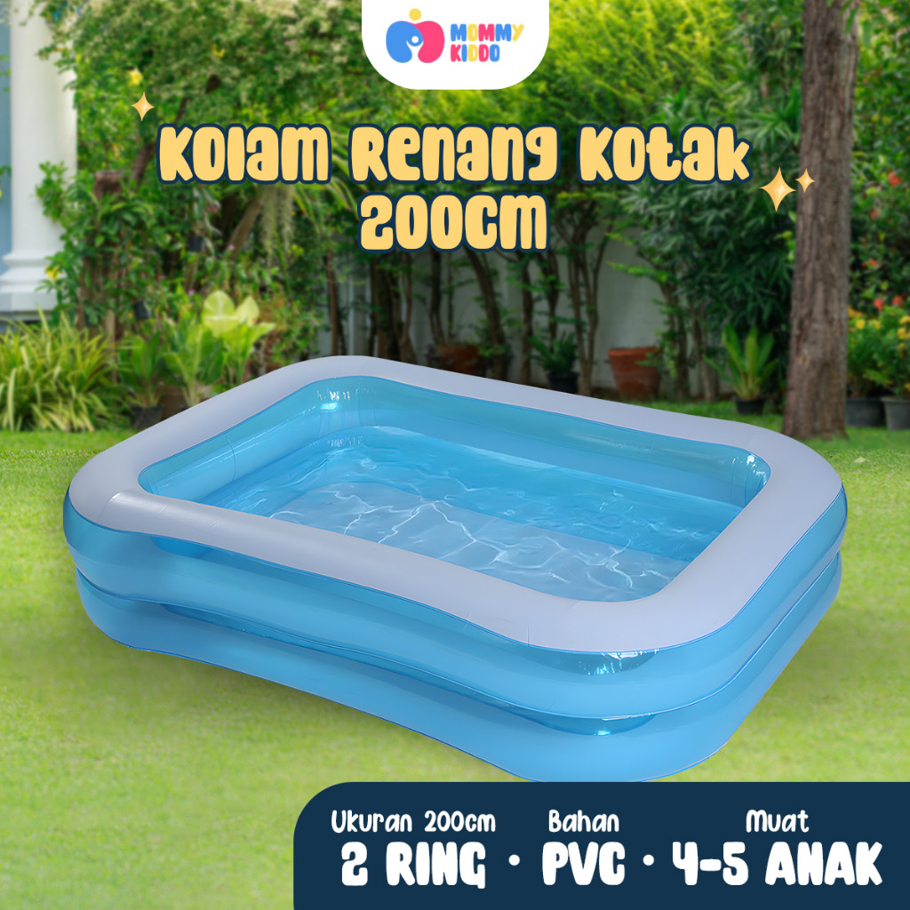 YG47RL MOMMYKIDDO Kolam Renang Anak Jumbo 200CM Kolam Anak 2 Ring Kolam Pompa Kolam Portable Kolam P