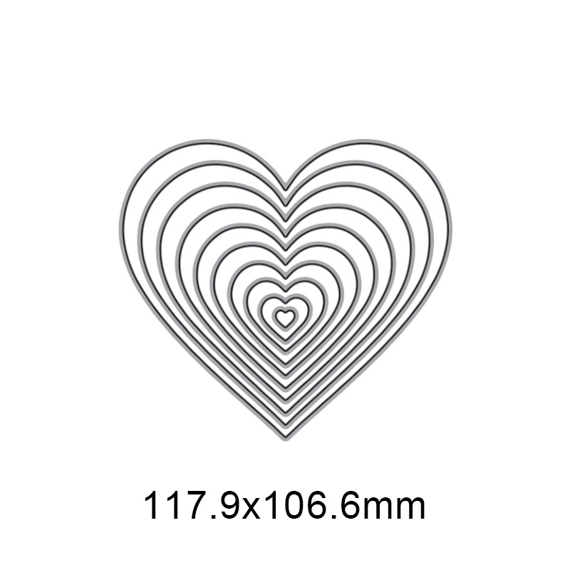 

2021 New Arrival Metal Cutting Dies Heart Frame For DIY Scrapbooking Decorative Card Making Embossing Craft