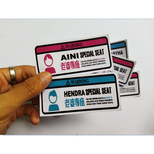 Stiker Special Seat Stiker Warning Special Seat